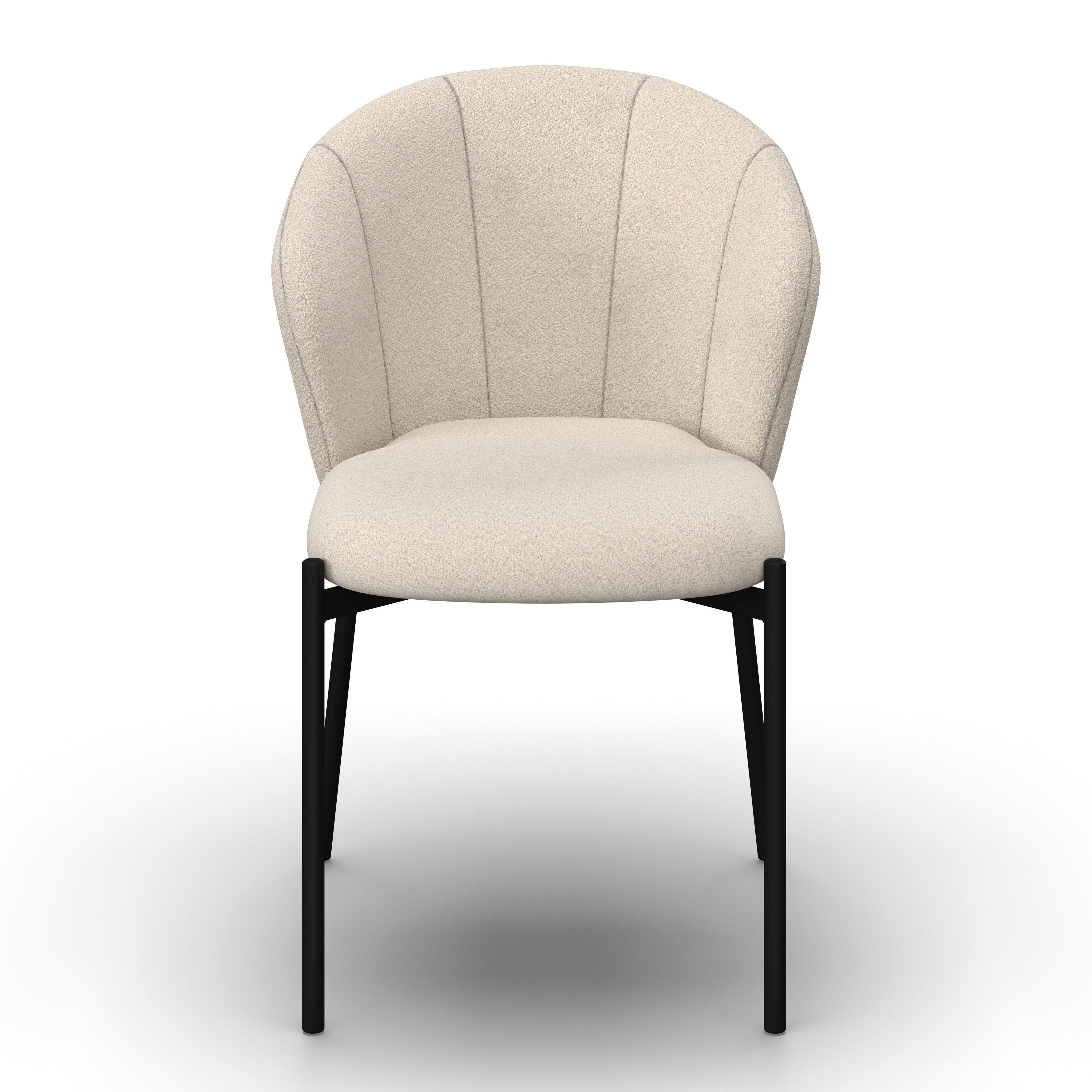 STOL ZOEY - beige/svart, Modern, metall/trä (48/79/61cm) - Bessagi Home