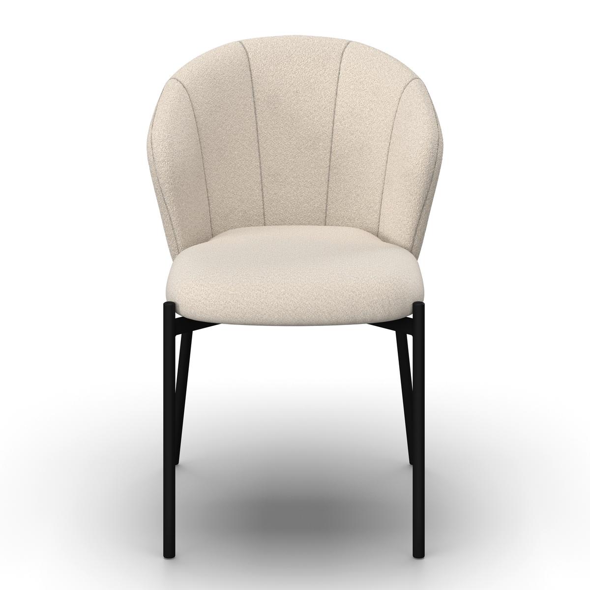Stuhl Zoey Beige Chenille Gepolstert - Beige/Schwarz, MODERN, Holz/Textil (48/79/61cm) - Bessagi Home