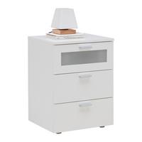 Noćni Ormarić Xeno - bijela/srebrne boje, Konvencionalno, staklo/drvni materijal (45/60/40cm) - Modern Living