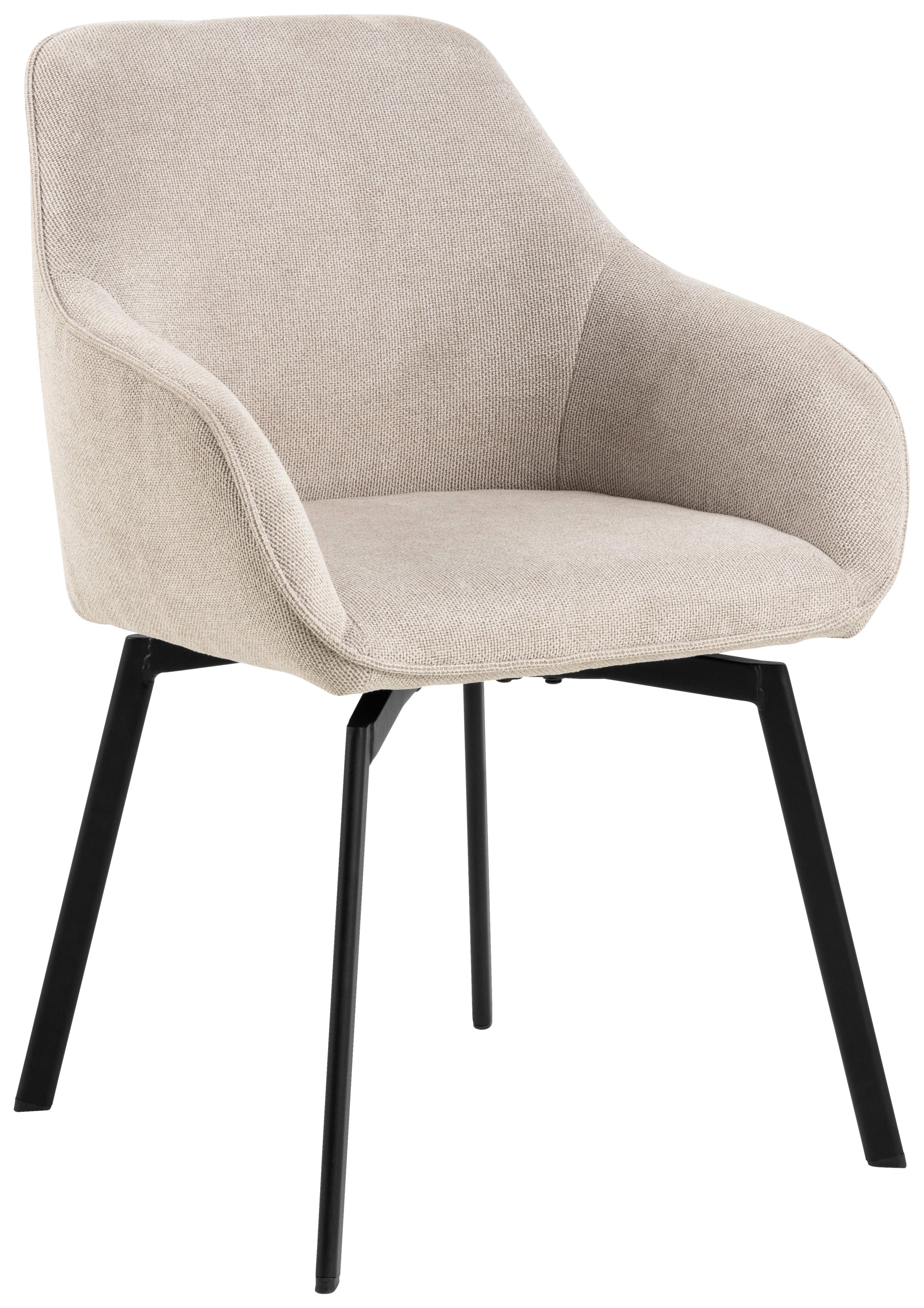 KRZESŁO CLARA - beżowy/czarny, Design, metal/tkanina (58,5/83,5/55,5cm) - MID.YOU