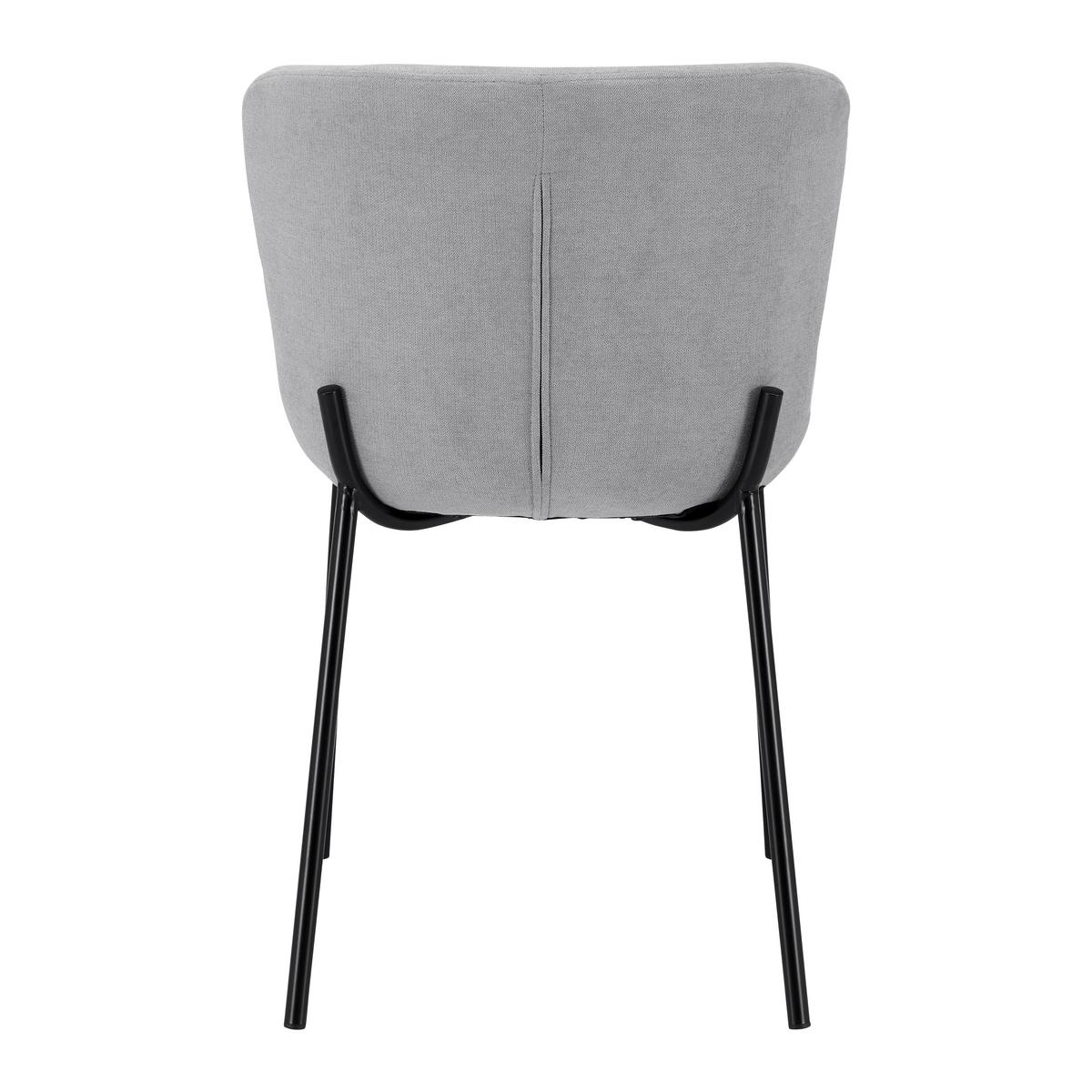 Stuhl Noemie Hellgrau Webstoff Gepolstert - Hellgrau/Schwarz, MODERN, Holz/Textil (46/79/56cm) - Bessagi Home