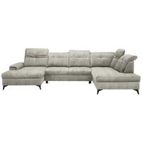 Wohnlandschaft Sierra Taupe - Taupe/Schwarz, Modern, Textil/Metall (181/364/230cm) - Mömax