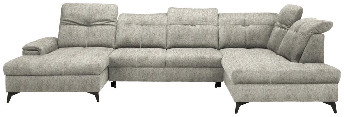 Wohnlandschaft Sierra Taupe - Taupe/Schwarz, Modern, Textil/Metall (181/364/230cm) - Mömax