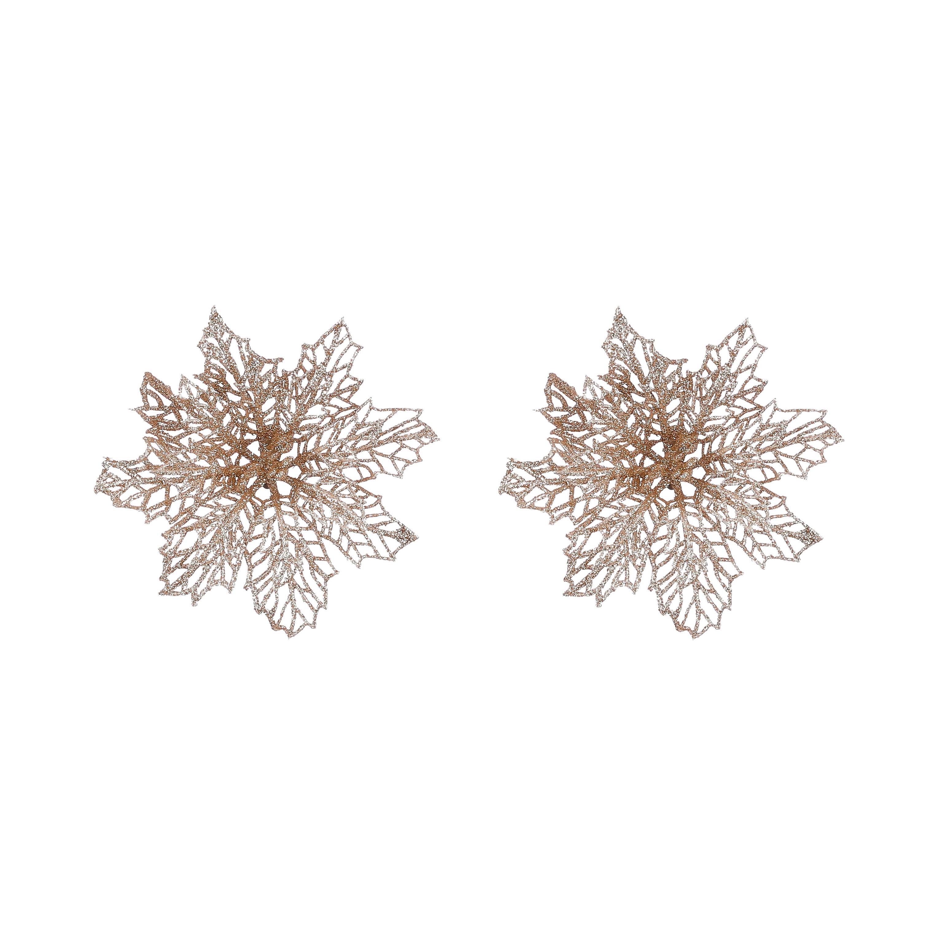 Dekor Virág Poinsettia - Pezsgő, Konventionell, műanyag (13,5/3cm) - Modern Living