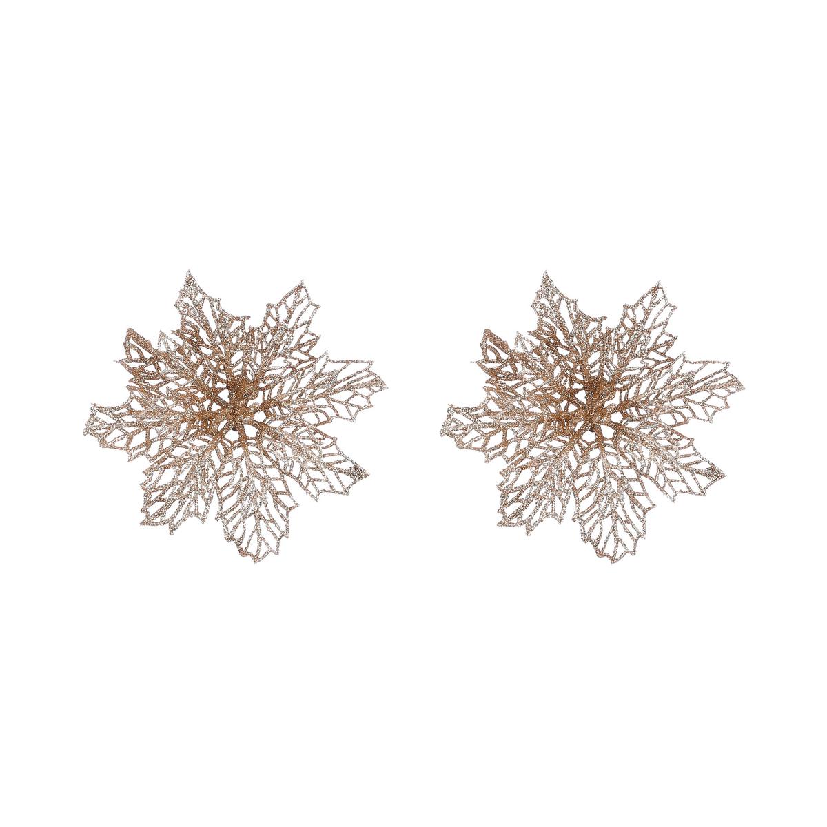 Dekor Virág Poinsettia - Pezsgő, Konventionell, műanyag (13,5/3cm) - Modern Living