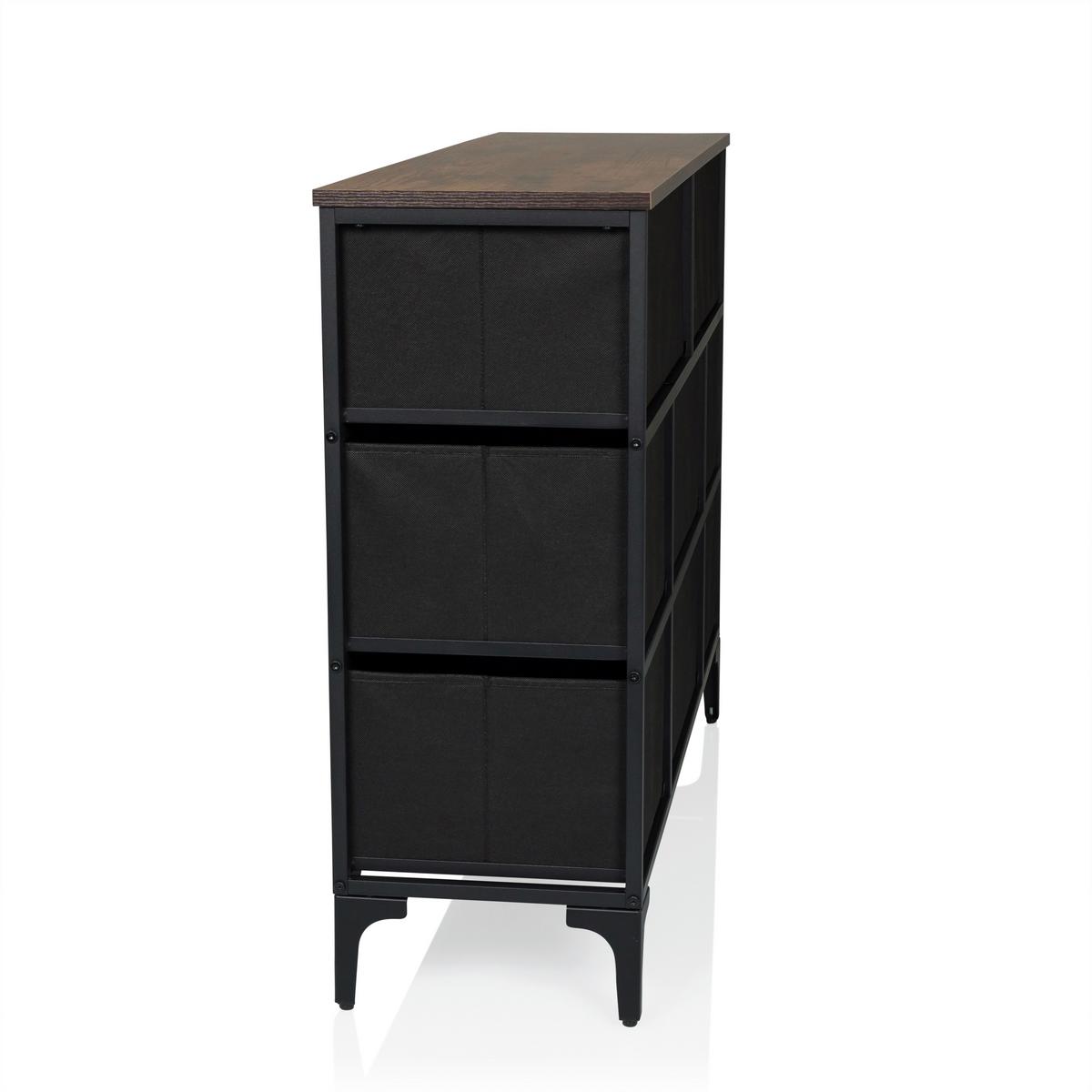 Komoda Ameriko B, Večbarvno - črna/večbarvno, Moderno, kovina/tekstil (102,5/77,5/30cm) - MID.YOU