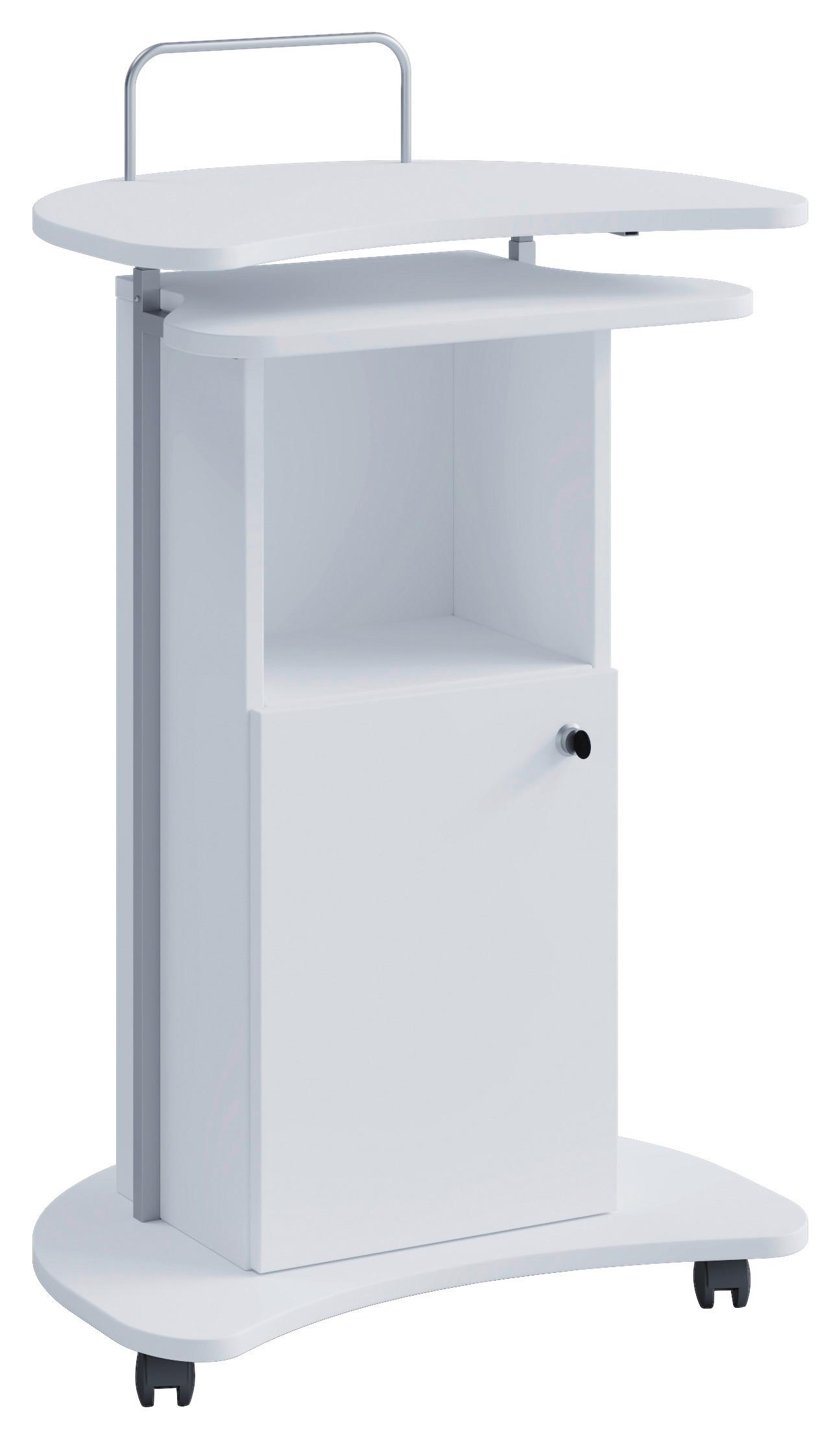 Stoječi Pult Komil, Bela - bela, Basics, leseni material (56/41/93cm) - MID.YOU