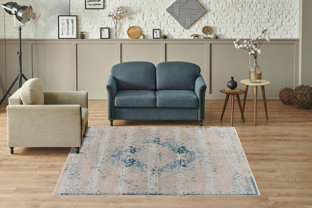 Vintage-teppich Dilan 200 - Blau, Konventionell, Textil (80/150cm) - Kayoom