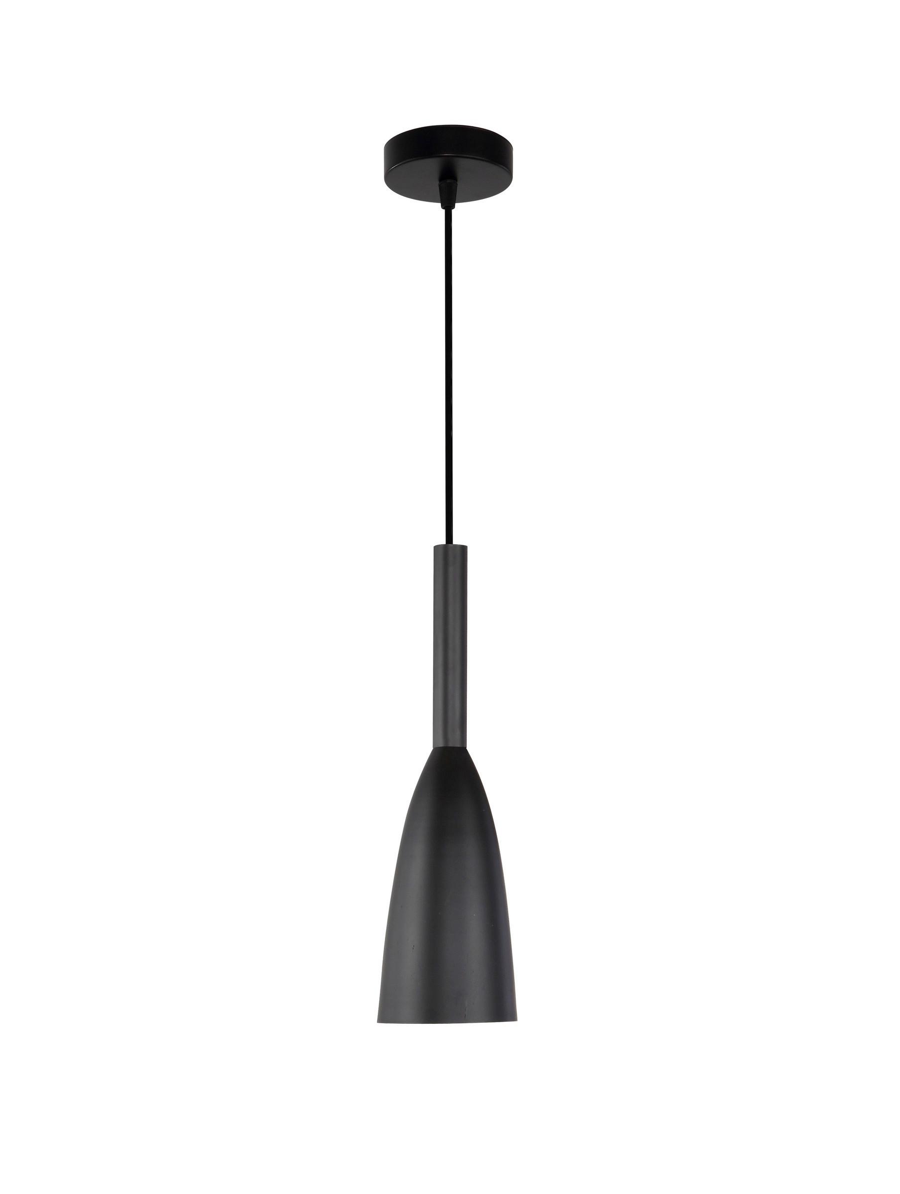 Hängeleuchte Lp-181/1p Bk Solin - Schwarz, Design, Metall (11/137/10cm)