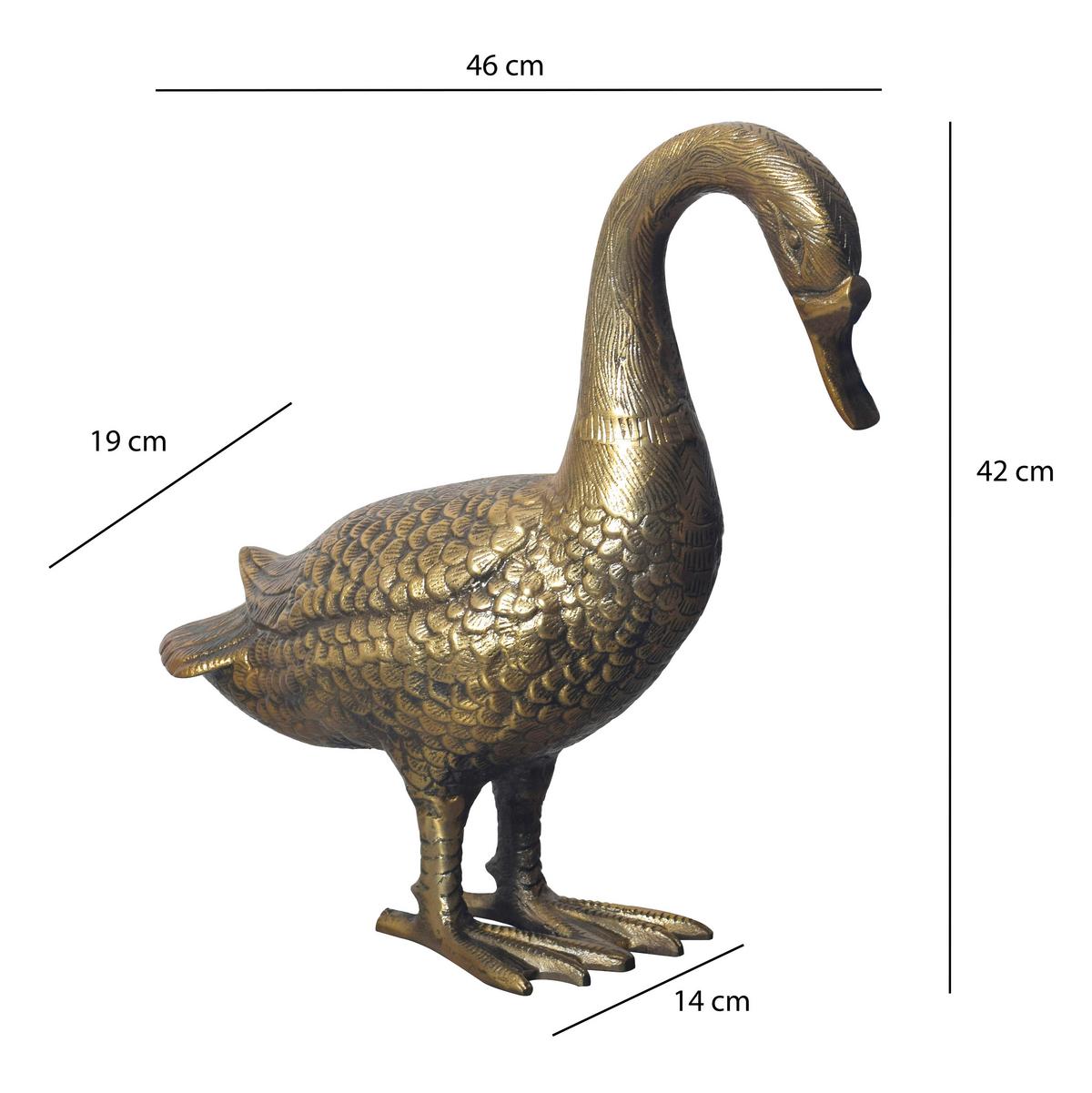 Okrasni Predmet Goose - zlate barve, Design, kovina (46/42/19cm) - Livetastic