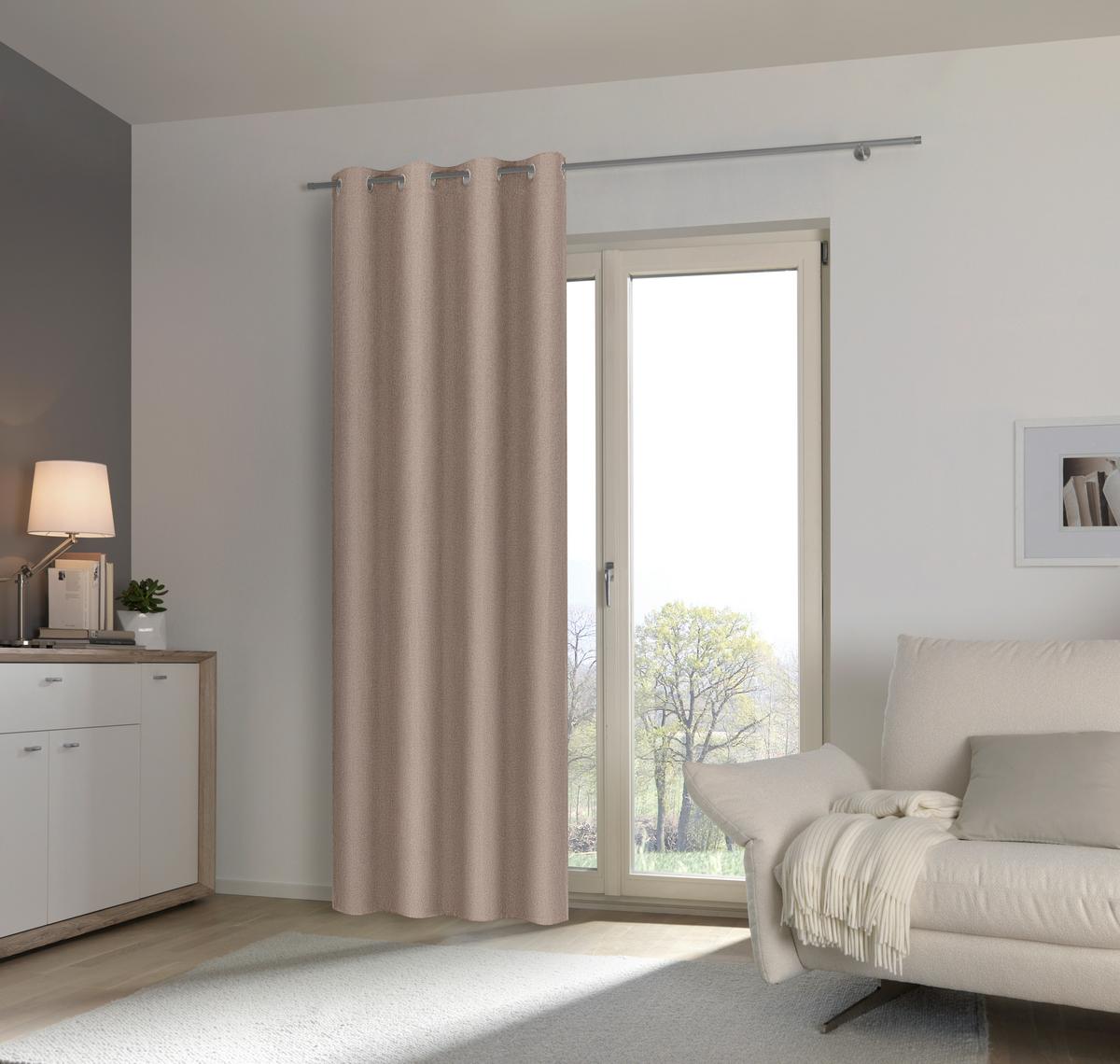 ZASŁONA NA PRZELOTKACH MINOS - taupe, Basics, tkanina (130/245cm) - Esposa