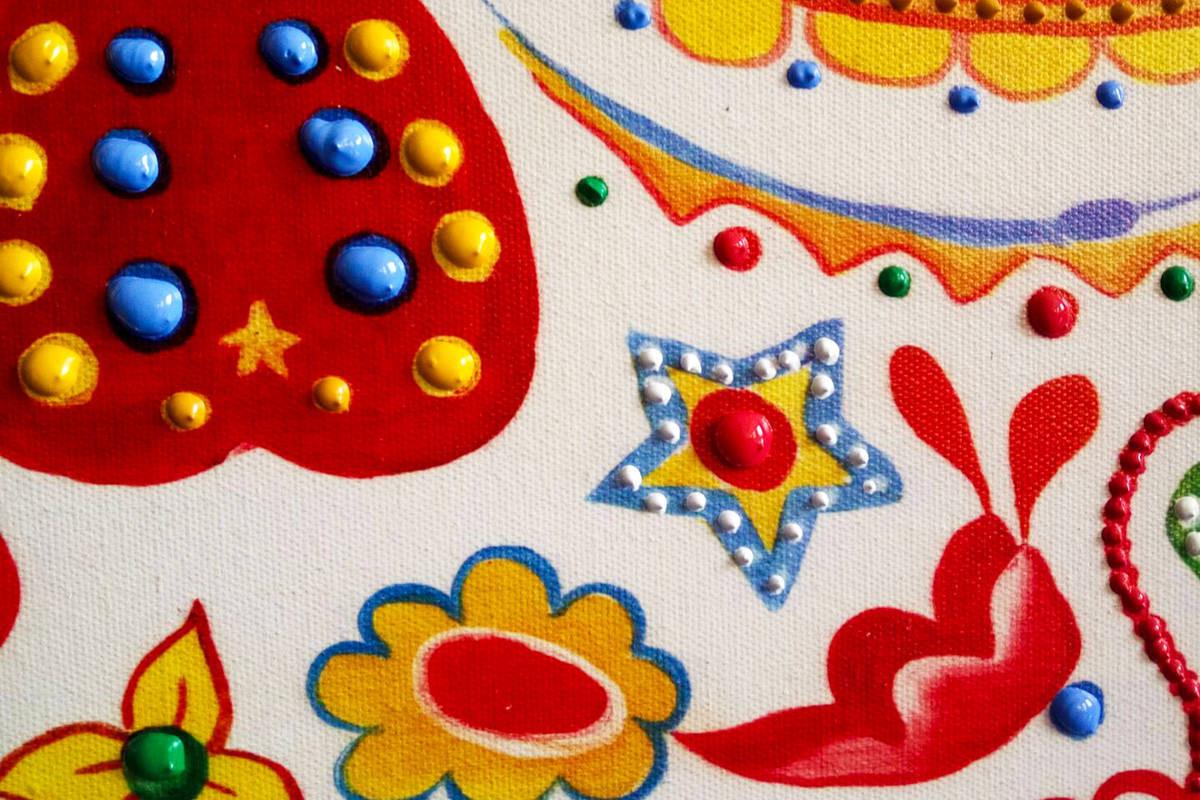 ÖLGEMÄLDE ÖL-WANDBILD TOTENKOPF - Multicolor, Trend, Holz/Kunststoff (90/90cm) - Kayoom