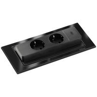 Steckdosenelement 417577 in Schwarz - Schwarz, Glas (10,48/22,52cm) - Vogt