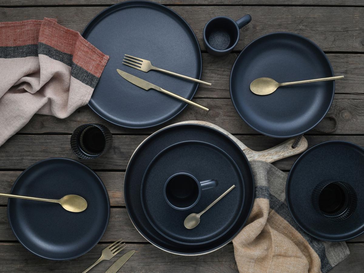 Kombinirani Servis Uno Black, 8-Delni - črna, Basics, keramika - Creatable