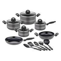 Set Posod S Kuhinjskimi Pripomočki Milano Grey - siva, Basics, kovina - GSW