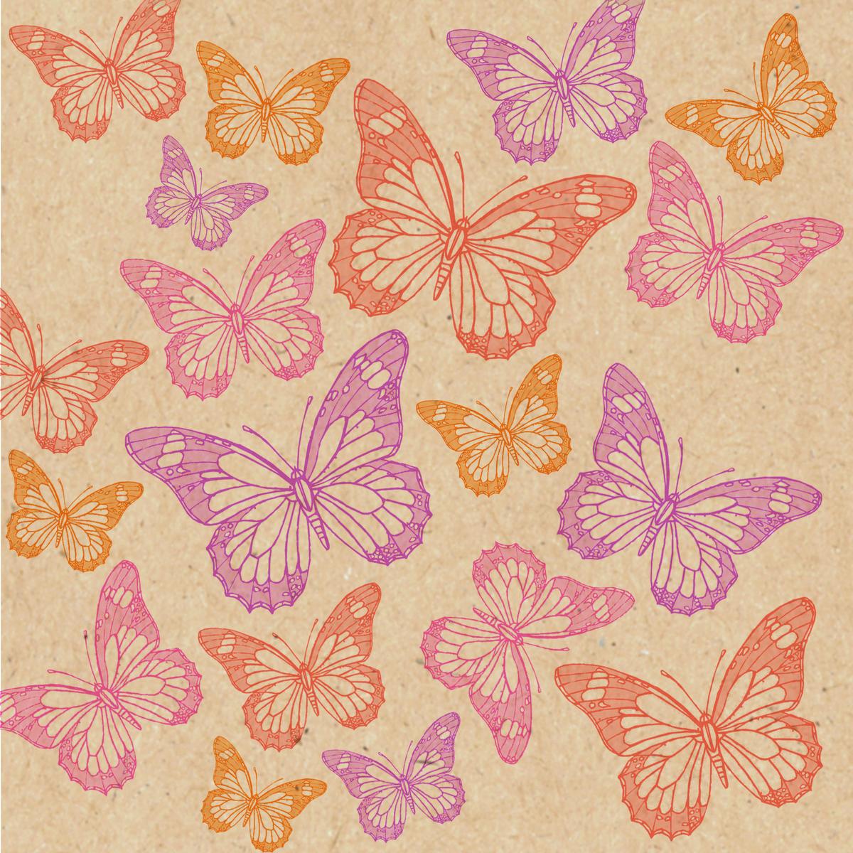 Serviette By Nature in Multicolor - Hellbraun/Dunkelgelb, MODERN, Papier (33/33cm)