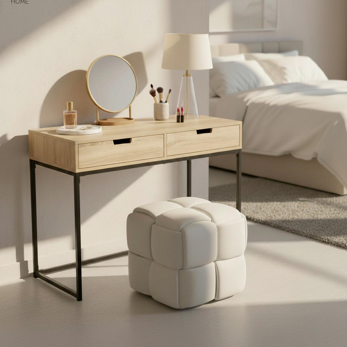 Konsolentisch Giorgia Eiche/Schwarz MDF - Eichefarben/Schwarz, MODERN, Holz/Metall (100/38/76cm) - Bessagi Home