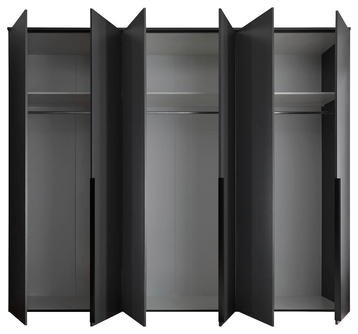 SZAFA UCHYLNA KEVO - czarny/kolor grafitowy, Modern, materiał drewnopochodny/tworzywo sztuczne (270/225/52cm) - MID.YOU