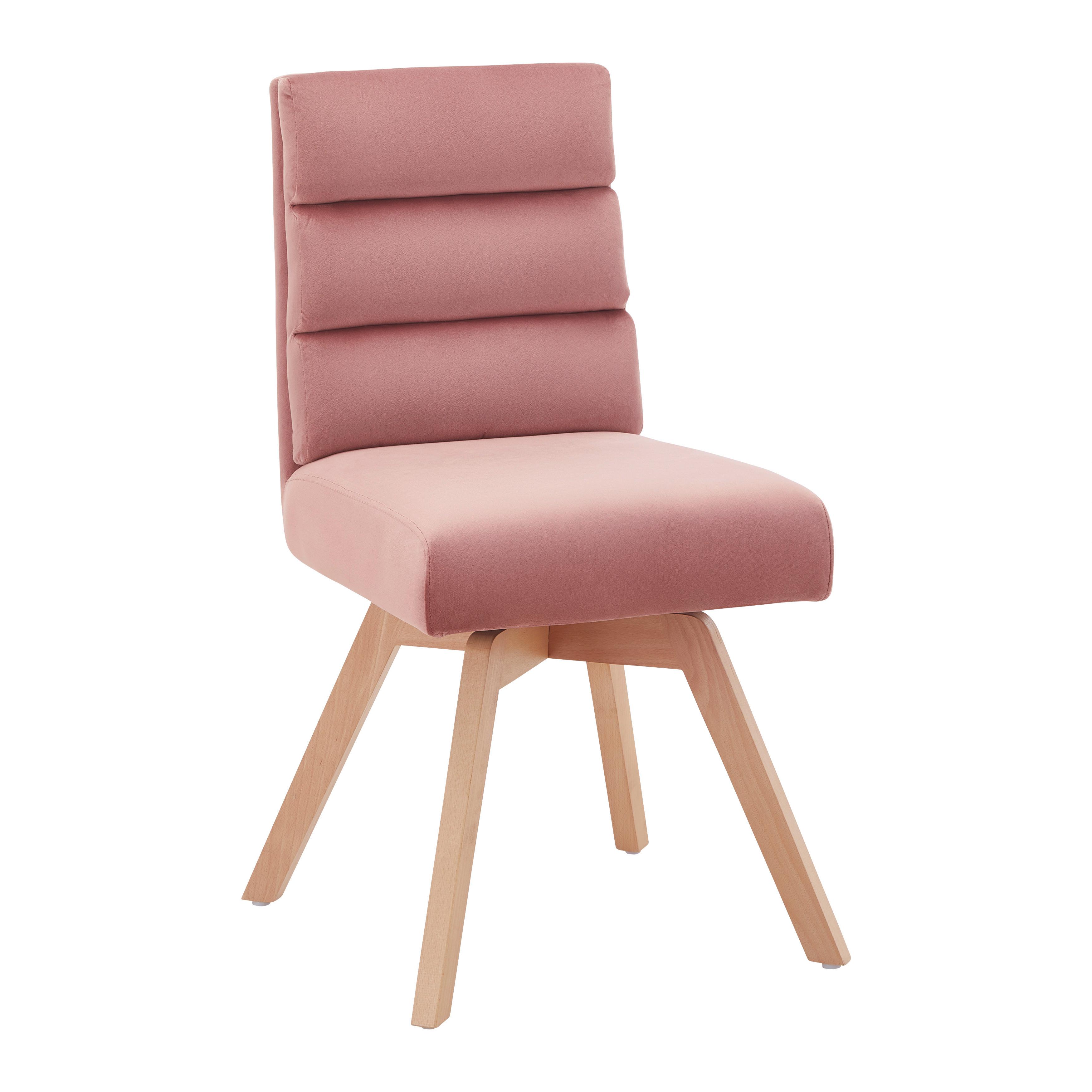 Stuhl "Katrin", rosa - Pink/Naturfarben, MODERN, Holz/Textil (45/62/88cm) - Bessagi Home