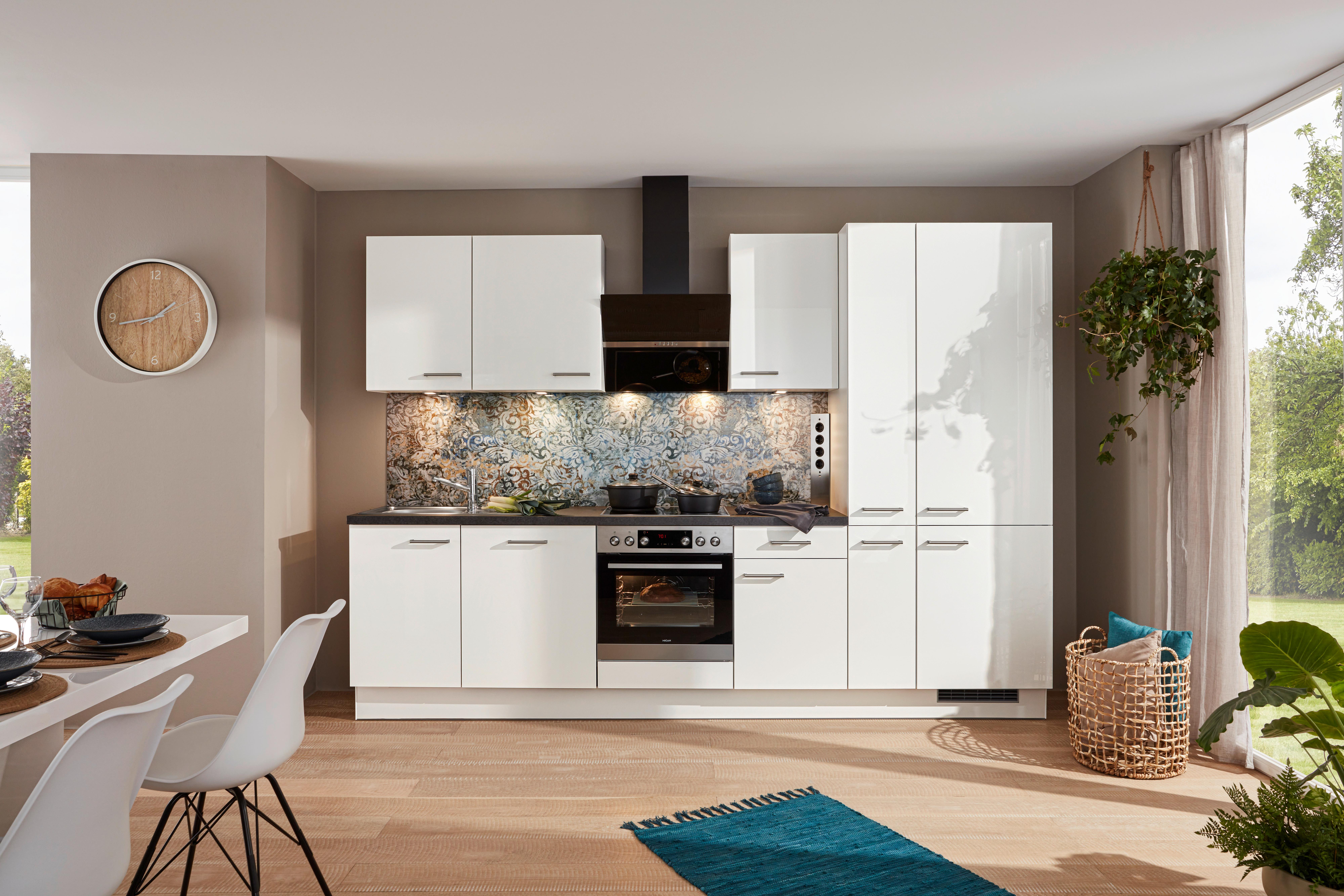 Küchenblock IP4050 in Weiss - Weiß, MODERN, Holzwerkstoff/Metall (310cm) - Impuls
