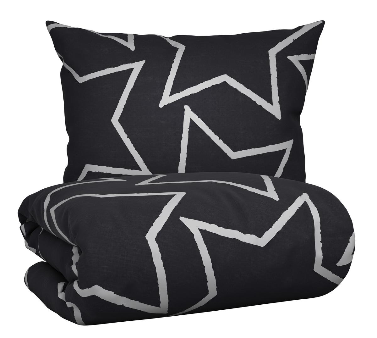 BETTWÄSCHESET BIG STAR - Dunkelgrau, Textil (160/210cm) - Modern Living
