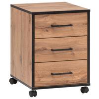 Rollcontainer "Serie 2000" , eiche - Eichefarben/Schwarz, KONVENTIONELL, Holzwerkstoff/Kunststoff (40,1/57/50cm) - MID.YOU