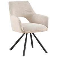 KRZESŁO Z PODŁOKIETNIKAMI JASON - kremowy/czarny, Design, metal/tkanina (60/85/63cm) - Hom`in