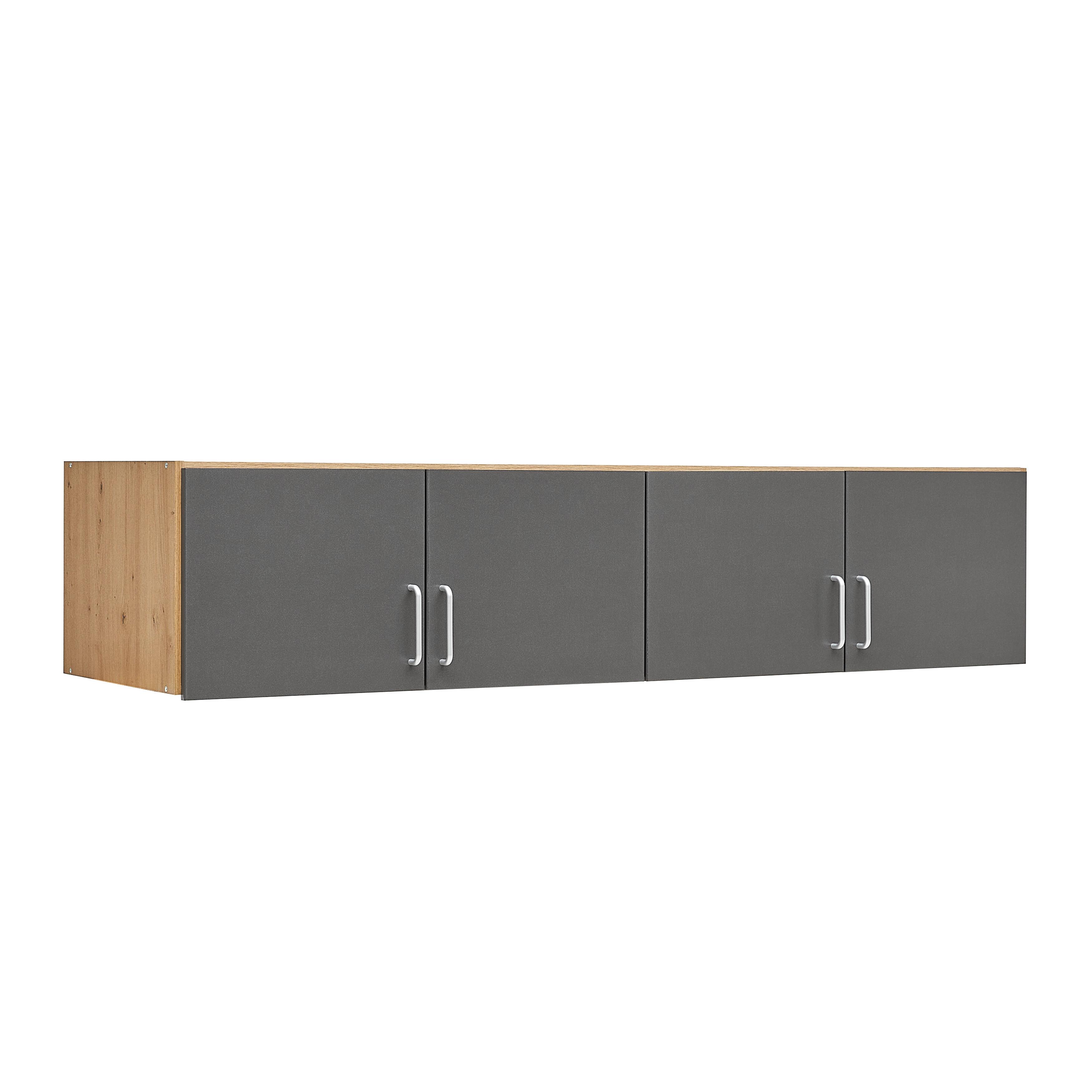 Aufsatzschrank Aalen-Extra in Grau/Eiche Artisan - Alufarben/Eiche Artisan, Holzwerkstoff/Kunststoff (181/39/54cm) - Mömax
