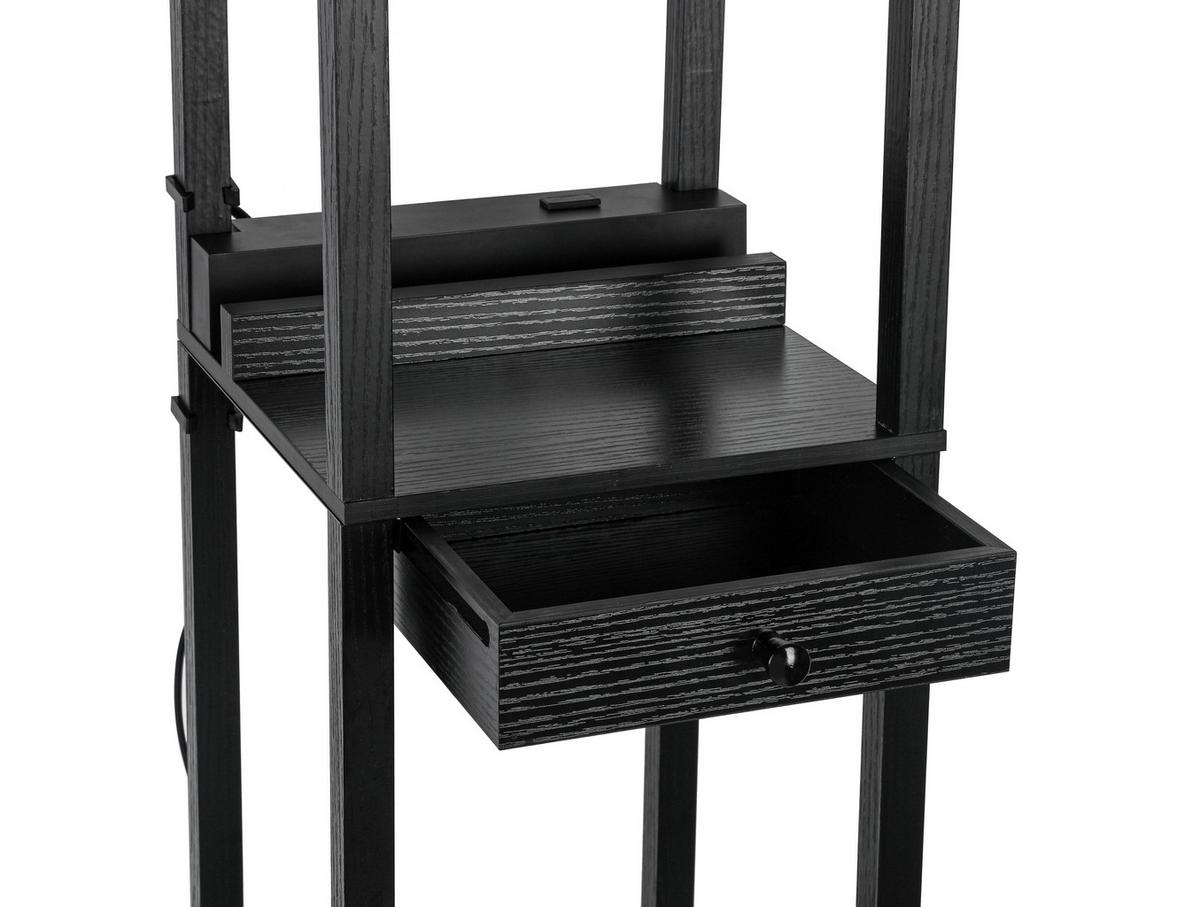 Stehleuchte Sven Schwarz/Weiß max. 40 Watt - Schwarz/Weiß, Basics, Holzwerkstoff/Kunststoff (26/160/26cm)