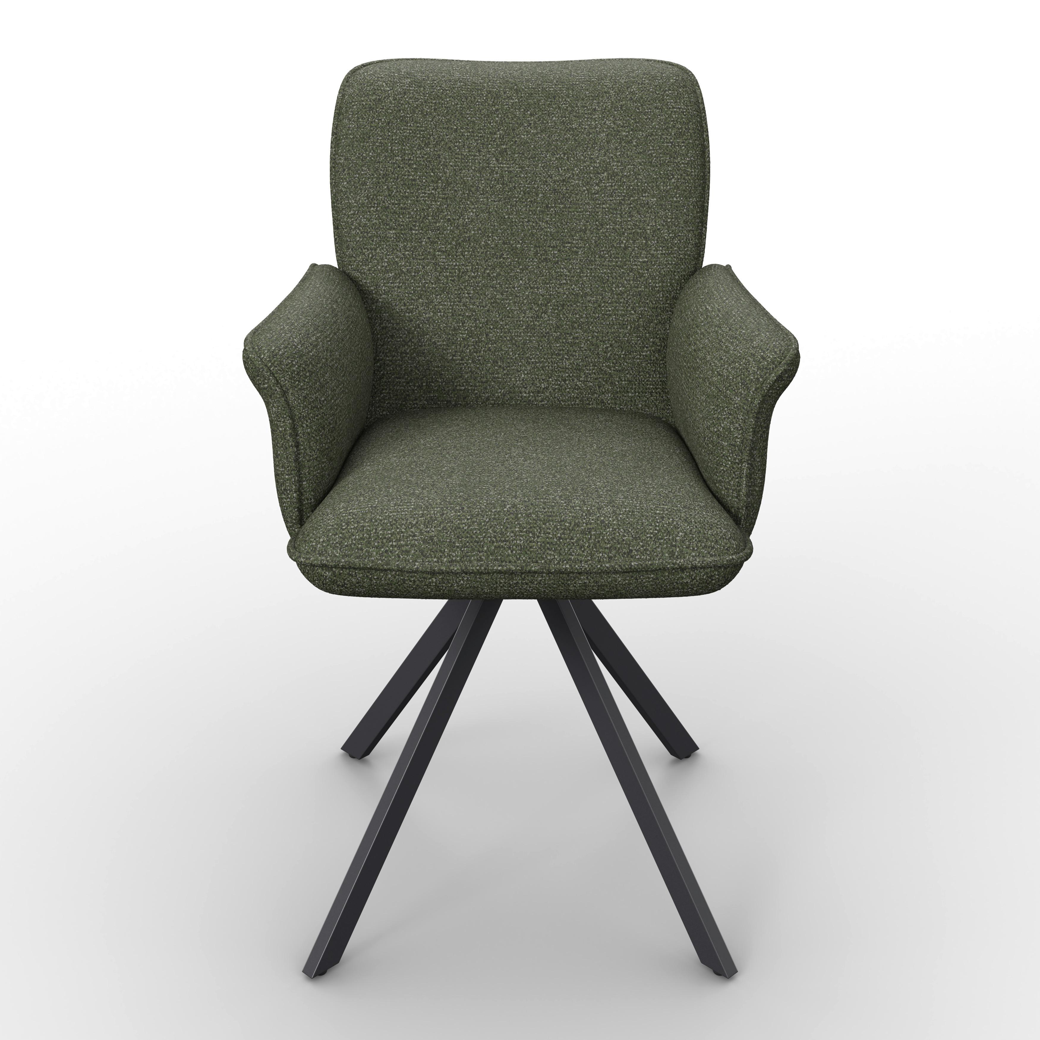 STOL MED ARMSTÖD TESS - grön/svart, Modern, metall/trä (64/90/63cm) - Bessagi Home