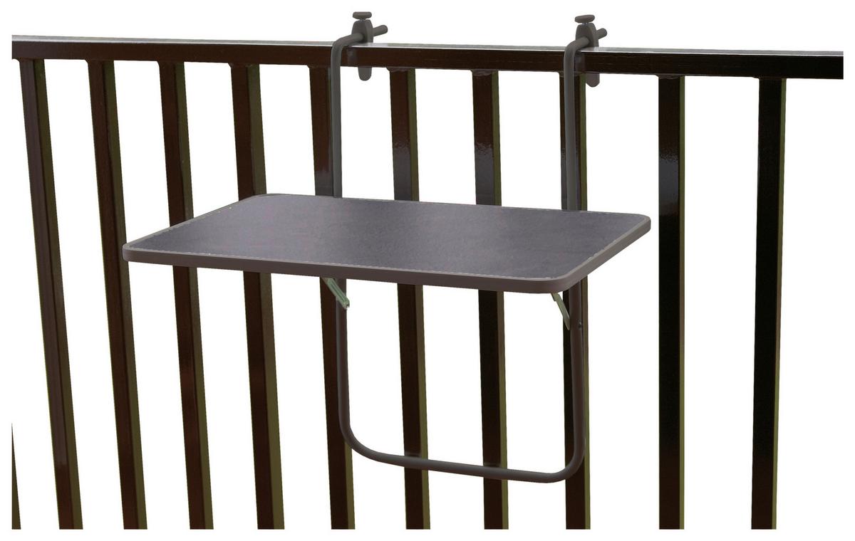 Balkonklapptisch ca. 40x60 cm Anthrazit - Anthrazit, Basics, Holzwerkstoff/Metall (40/60/20cm) - Gardenson