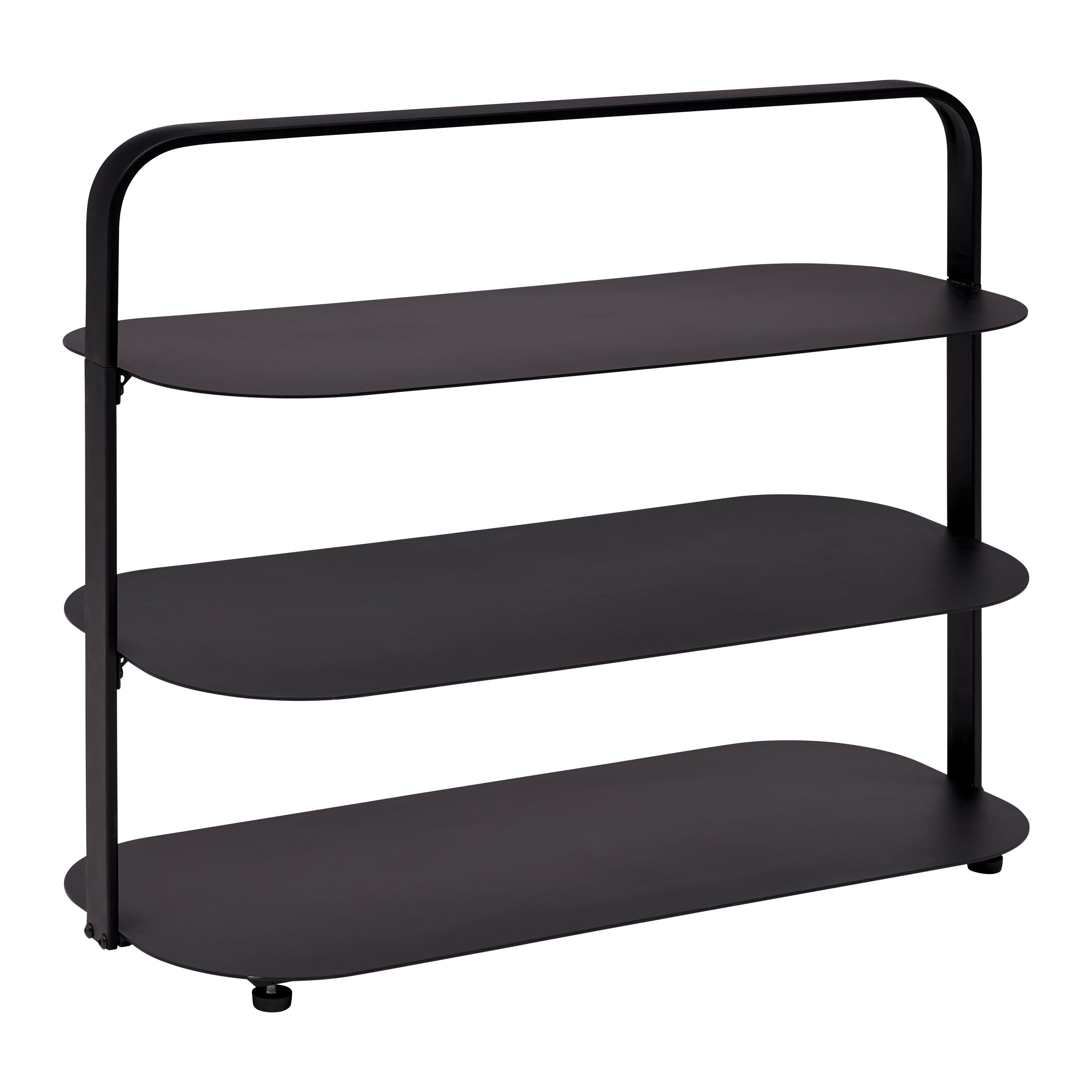 Regal Levit in Schwarz - Schwarz, MODERN, Kunststoff/Metall (80/65/35cm) - Premium Living