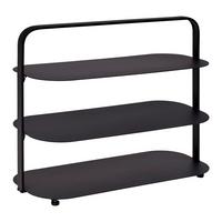 Polc Fekete Levit - fekete, Modern, fém (80/65/35cm) - Premium Living
