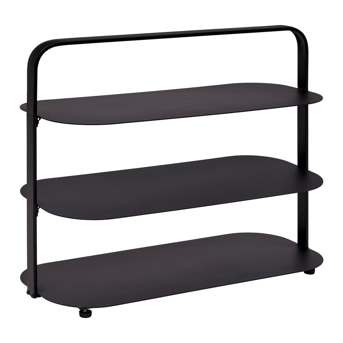 Polc Fekete Levit - fekete, Modern, fém (80/65/35cm) - Premium Living