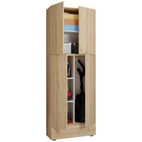Mehrzweckschrank Lona XXL in Sonoma Eiche - Schwarz/Grau, MODERN, Holzwerkstoff/Kunststoff (70/200/39cm) - MID.YOU