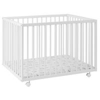 KOJEC NA KÓŁKACH SWEETHEART - biały, Basics, tworzywo sztuczne/drewno (100/75/68cm) - My Baby Lou