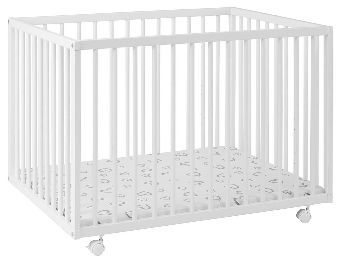 KOJEC NA KÓŁKACH SWEETHEART - biały, Basics, tworzywo sztuczne/drewno (100/75/68cm) - My Baby Lou