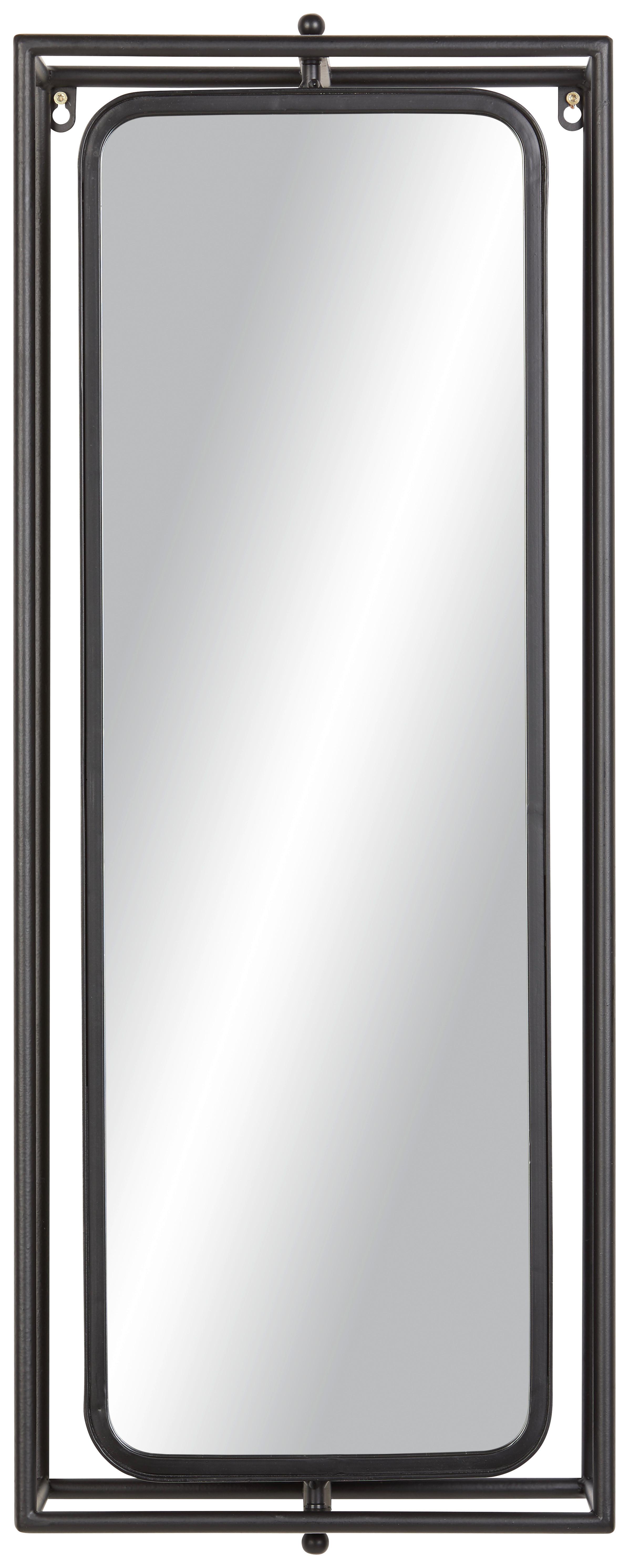 Regal Basti in Schwarz - Hellbraun/Dunkelgrau, LIFESTYLE, Glas/Holz (32/80/20cm) - Mömax