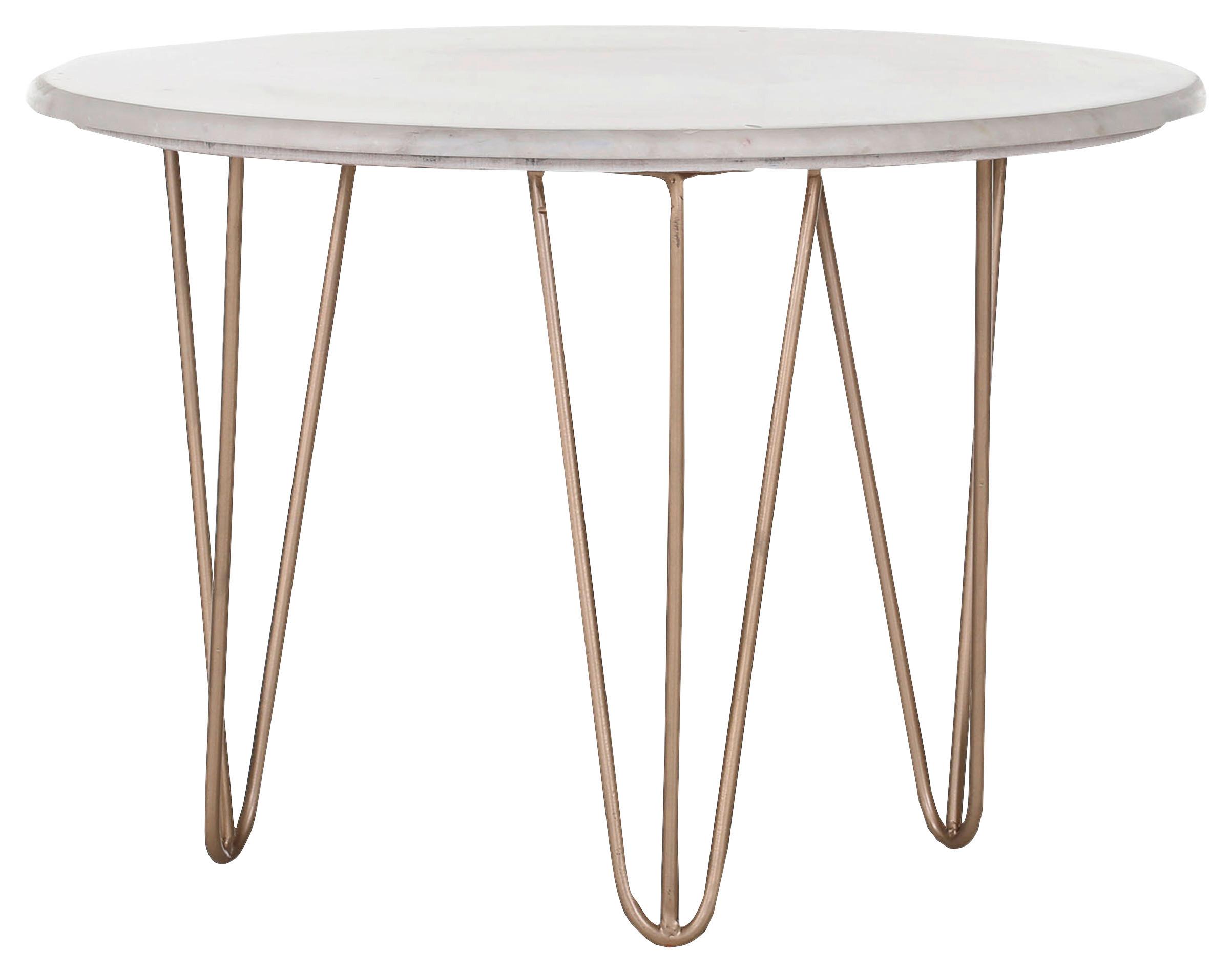 STOLIK KAWOWY SCAN - biały/kolor złoty, Design, kamień/metal (65/65/45cm) - Landscape