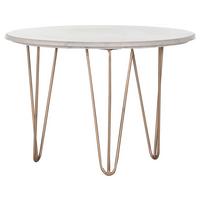 STOLIK KAWOWY SCAN - biały/kolor złoty, Design, kamień/metal (65/65/45cm) - Landscape