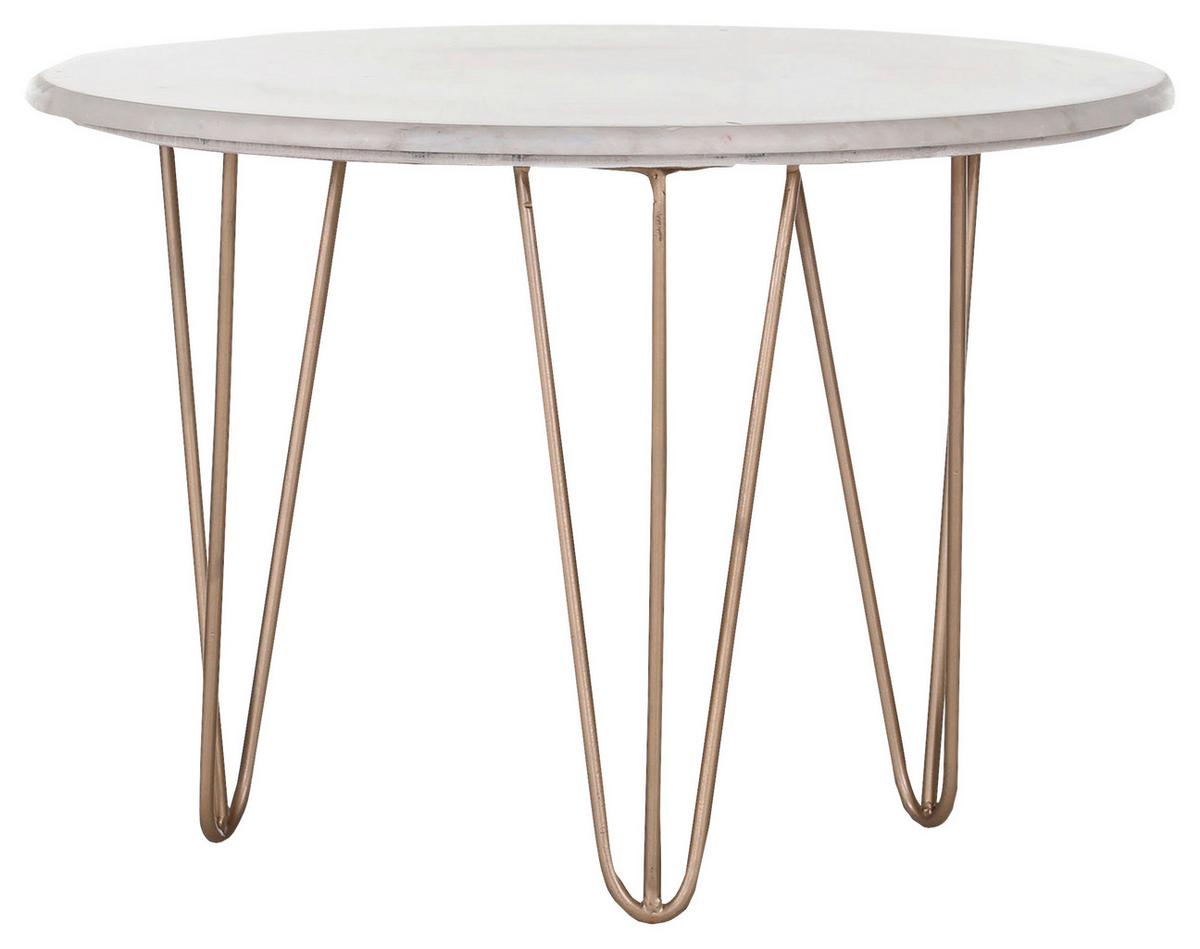 STOLIK KAWOWY SCAN - biały/kolor złoty, Design, kamień/metal (65/65/45cm) - Landscape