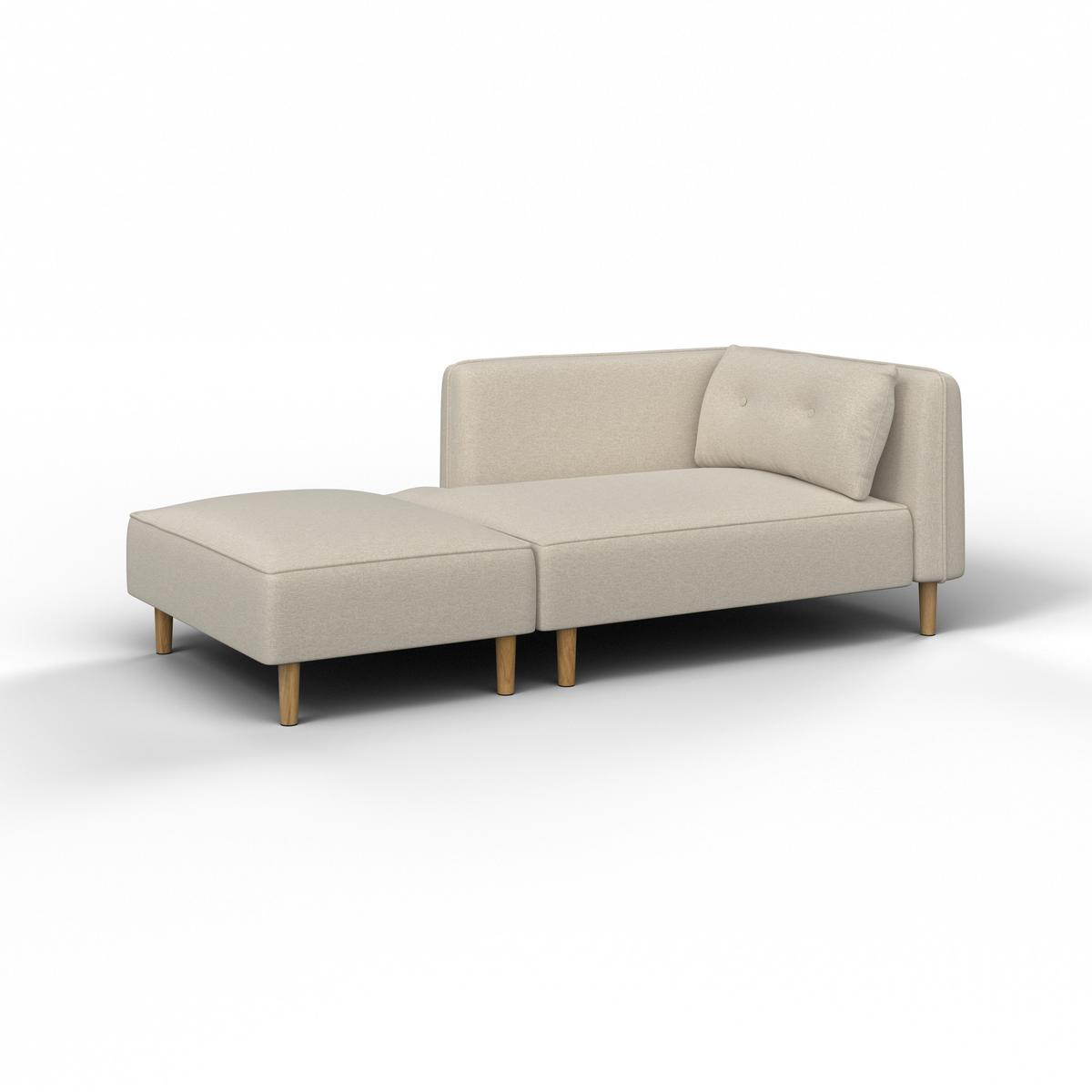 Canapea sezlong FANNY - gri-maro, Modern, lemn/textil (154/55/73cm) - Bessagi Home