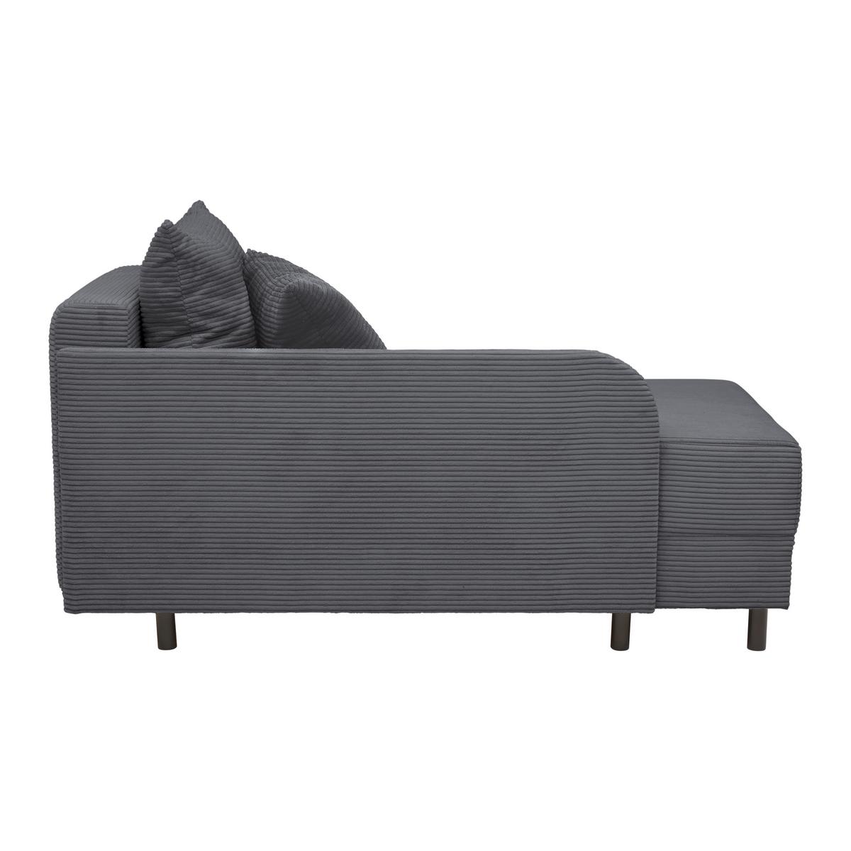 Liege Nova Dunkelgrau - Dunkelgrau/Schwarz, MODERN, Holz/Textil (145/62/85cm) - Mömax