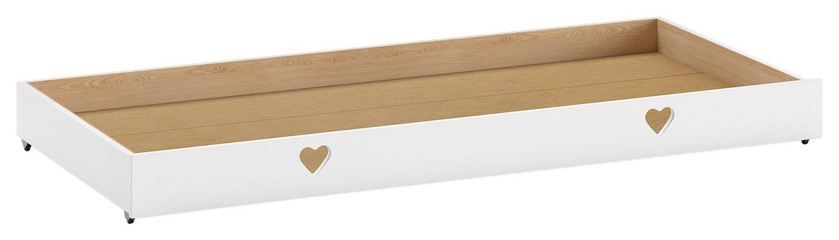 Hausbett Amori m. Lade + Sicherung ca. 90x200 cm Weiß - Weiß, Natur, Holz (90/200cm) - Vipack