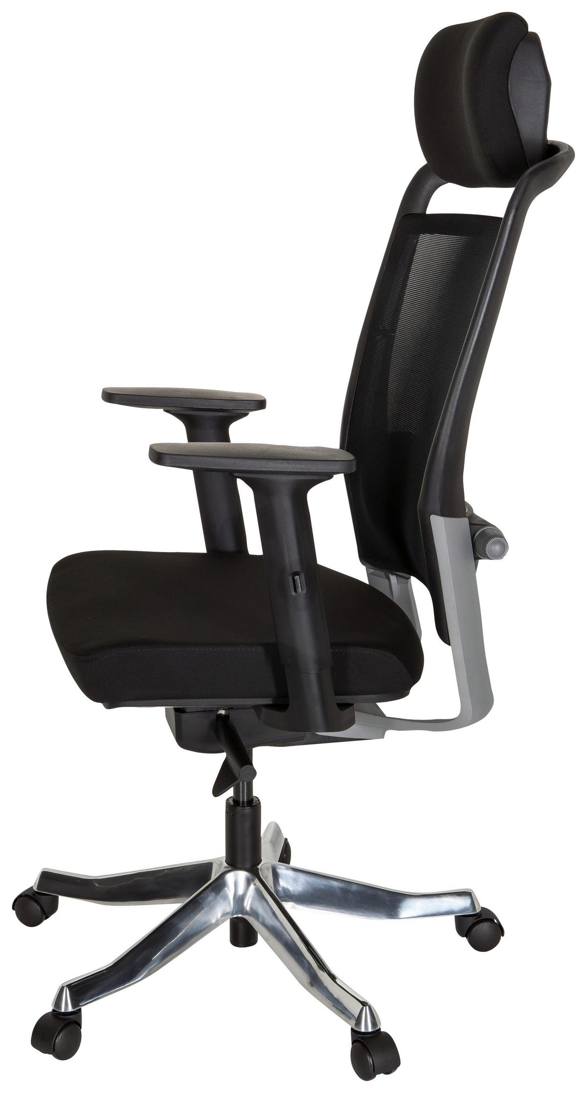 Pisarniški Stol Ikast I, Črna - srebrne barve/črna, Moderno, kovina/umetna masa (68/120/55cm) - MID.YOU