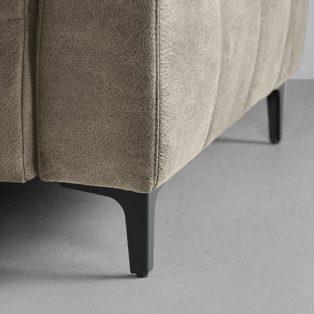 Ecksofa Panama links Grau - Schwarz/Grau, KONVENTIONELL, Textil/Metall (216/89-102/304cm) - Premium Living