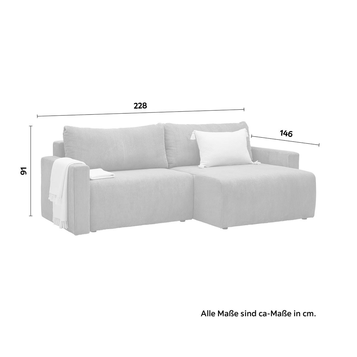 Ecksofa Dios Dunkelgrün - Dunkelgrün/Schwarz, MODERN, Holz/Kunststoff (228/91/146cm) - Based