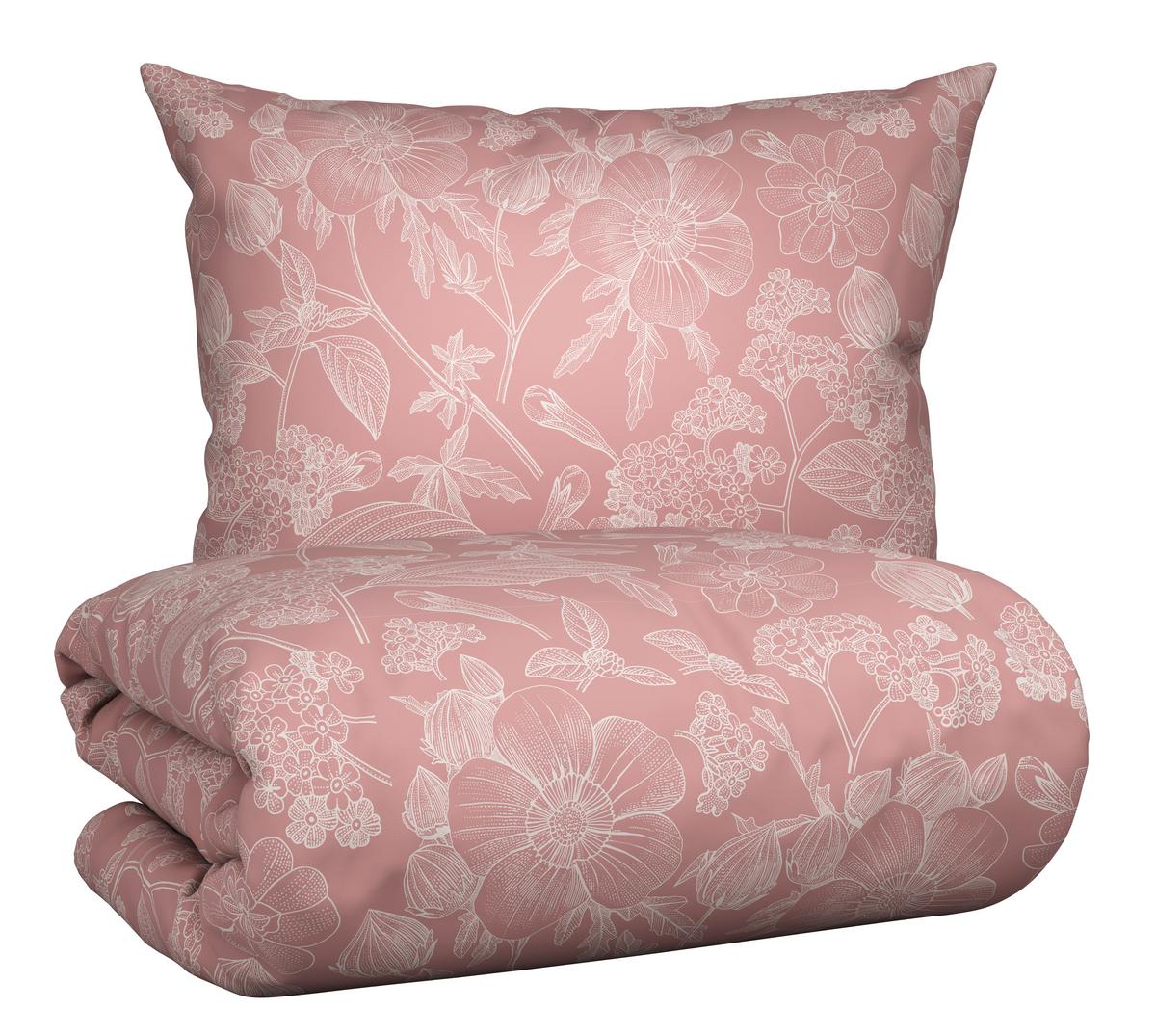 BETTWÄSCHESET LINETTE - Rosa, Romantik / Landhaus, Textil (160/210cm) - Modern Living
