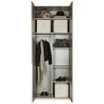 Drehtürenschrank in Weißglas - Eichefarben/Alufarben, ROMANTIK / LANDHAUS, Holzwerkstoff/Metall (90/236/58cm) - Premium Living Drehtürenschrank in Weißglas - Eichefarben/Alufarben, ROMANTIK / LANDHAUS, Holzwerkstoff/Metall (90/236/58cm) - Premium Living