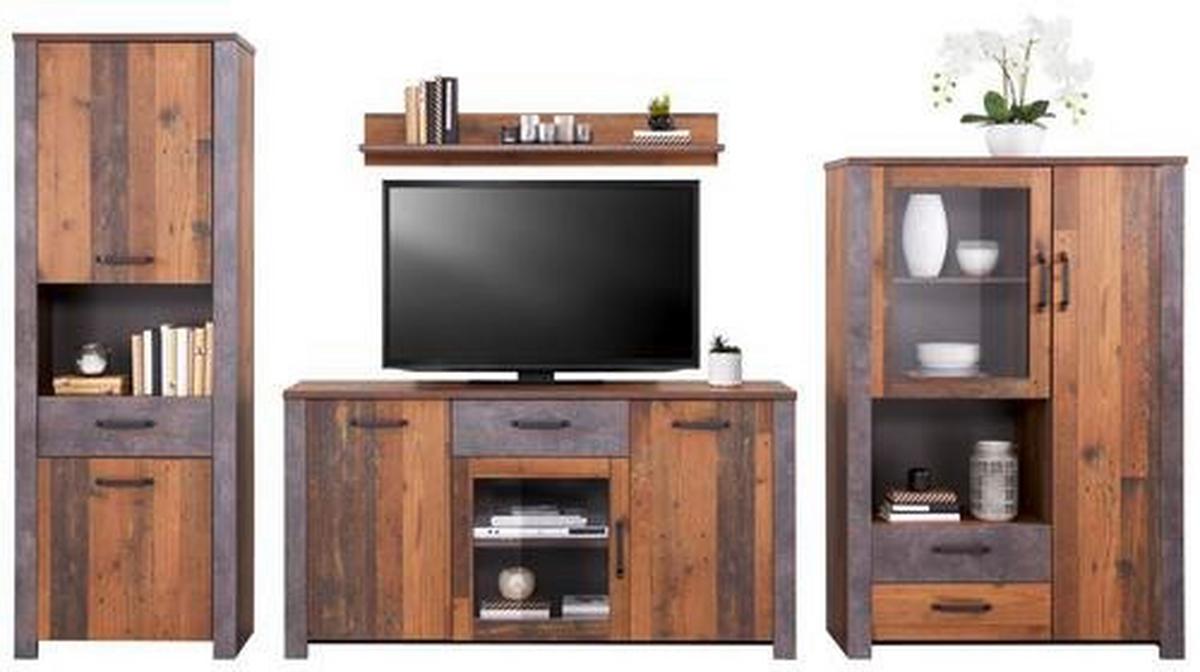 Ormar Ontario - boje hrasta/tamno siva, Trend, drvni materijal/plastika (71,4/200/41,5cm) - Modern Living